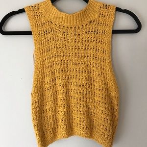 Mustard Yellow Knit Crop Top